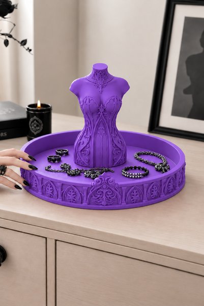 Belupa Gothic Women's Bust-Shaped Jewelry Tray: Decorative Ring and Earring O...