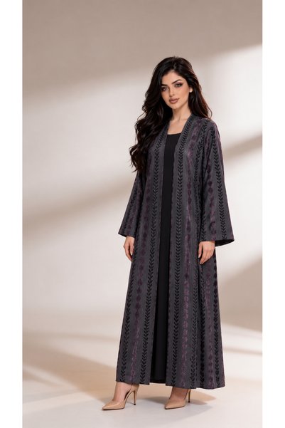 amaala Autumn Abaya with a Distinctive Pattern and Color.
