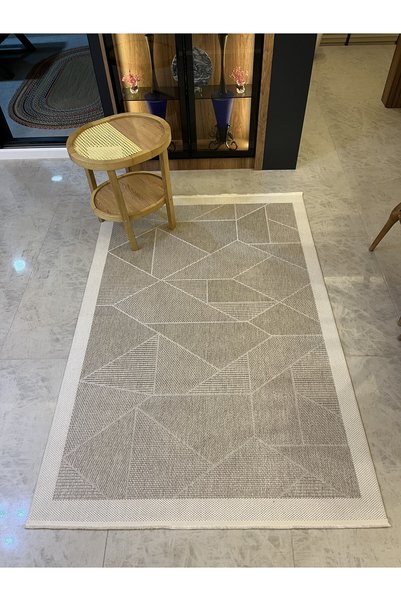 MaVaux Grande Geometrik Desenli Halı, Modern Salon ve Oturma Odası Halısı, İnce Düz Dokuma Kilim, Antre, Mutfak ve Yatak Odası İçin Dekoratif Zemin Halısı, Kolay Kullanımlı Kaydırmaz Taban