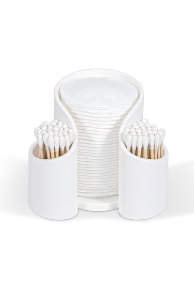 Yelajoy Bathroom Storage Organizer, Cotton Pad Holder, Compact Space-Saving D...