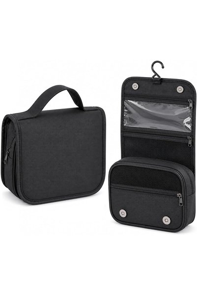 TERRIFI Toiletry Bag Travel Bag with Hanging Hook, Water-resistant Makeup Cos...