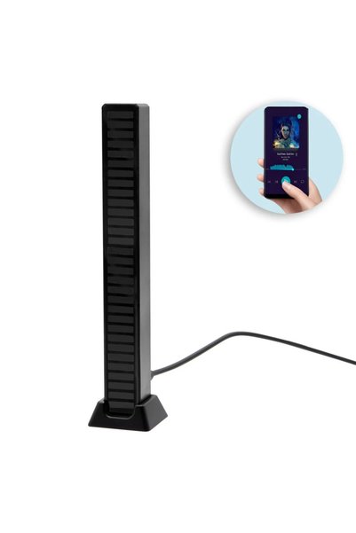 Belora Bară de gaming cu 32 de becuri LED reactive la sunet 18.5x2.4x2cm