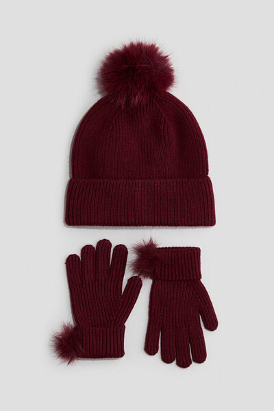 H&M 2 Parçalı Lastik Örgülü ve Ponpon Detaylı Set