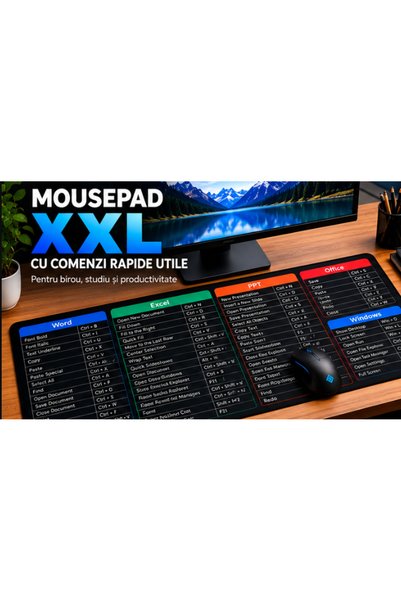 GALORWAY Mousepad Mare Cauciucat , Pentru Gaming, Birou, Office, Antiderapant...