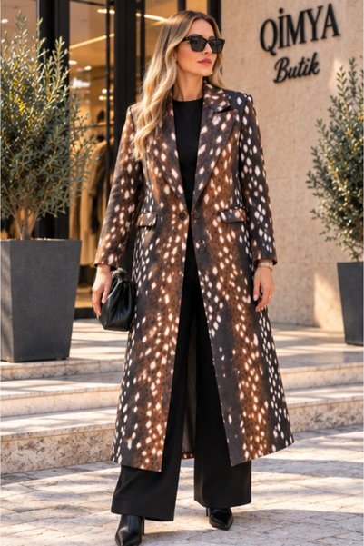 QİMYA BUTİK MISS NEŞEM Women's BAMBI-Print Long Coat