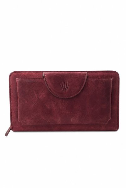 WATCHOFROYAL Lucas Burgundy Genuine Leather Phone Wallet