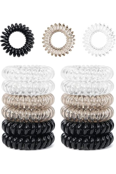 SWIUKPHE Spiral Hair Ties for Women & Girls – Plastic Coil Bands, Traceless P...