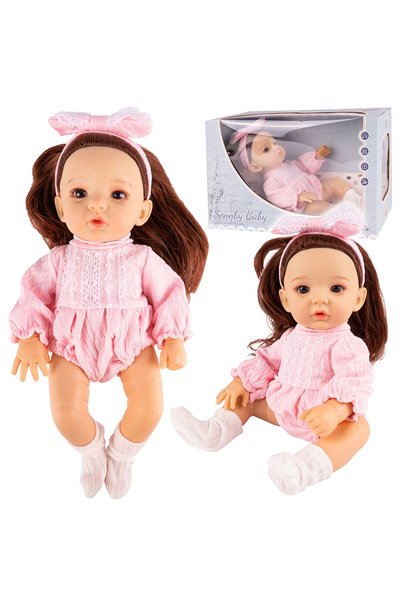 MalPlay Baby doll girl with brown hair, 32 cm, 3 years+ - 32 cm