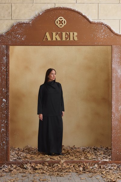 Aker Black Evening Dress Blouse