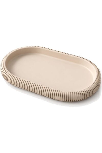 Generic Ribbed Oval Decorative Tray 19.7 x 12.3 cm, Minimalist Catch All Tray...