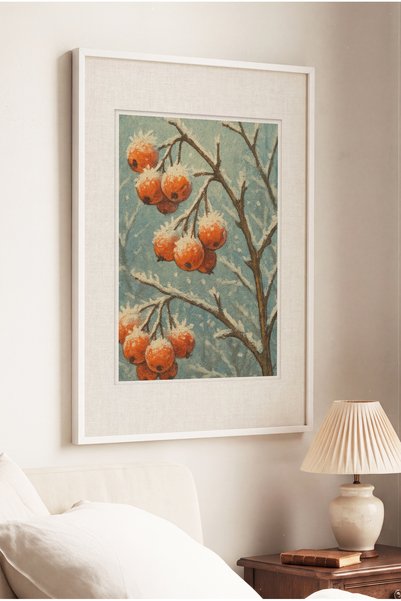 Zevahir Mobilya Dekorasyon 1 VINTAGE PAINTING WITH A WHITE WOODEN FRAME FEATU...