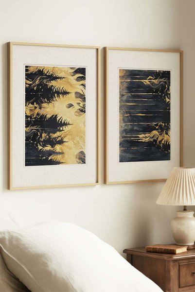 Zevahir Mobilya Dekorasyon 2 VINTAGE PAINTINGS WITH NATURAL WOOD FRAMES FEATU...