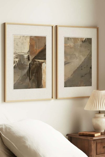 Zevahir Mobilya Dekorasyon 2 VINTAGE PAINTINGS WITH NATURAL WOOD FRAMES IN SA...
