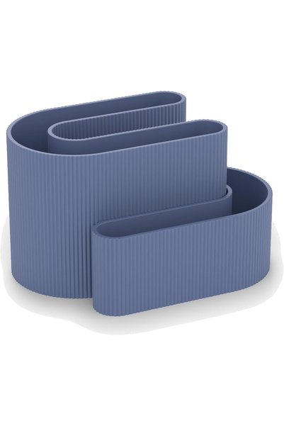 Generic Interlocking Desk Organiser Set of 2, 18.7 x 13.3 x 11 cm, Slate