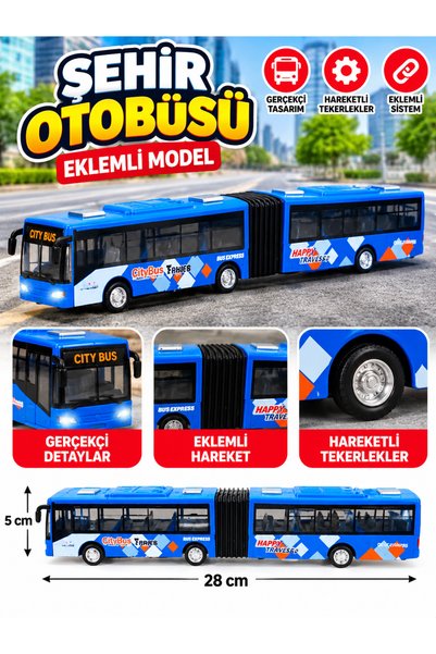 Genel Markalar Körüklü Şehir Otobüsü Oyuncak – Mavi
