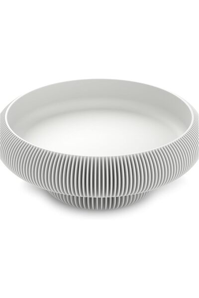 Generic Ribbed Bowl with Hidden Twist-Lock Container, Entryway Desk Vanity Or...