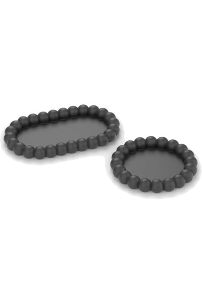 Generic Bubble Tray Set of 2, Round and Oblong Catch-All Trays for Keys, Jewe...