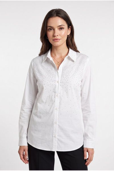 YXL COLLECTION Γυναικείο Πουκάμισο Μεγάλου Μεγέθους με Γιακά, Μακρυμάνικο, Βα...