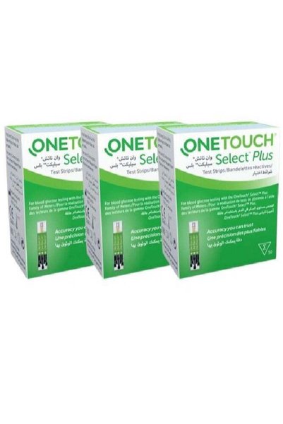 onetouch Select Plus Blood Glucose Test Strips - 3 Packs X 50 Strips