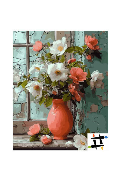 Painting-numbers Set pictura pe numere Noblete in Corai 6638, panza pe rama l...