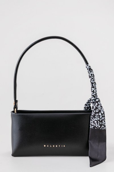 Paul Brand Bella Black ženska torba za rame u stilu bageta sa detaljem šala i...