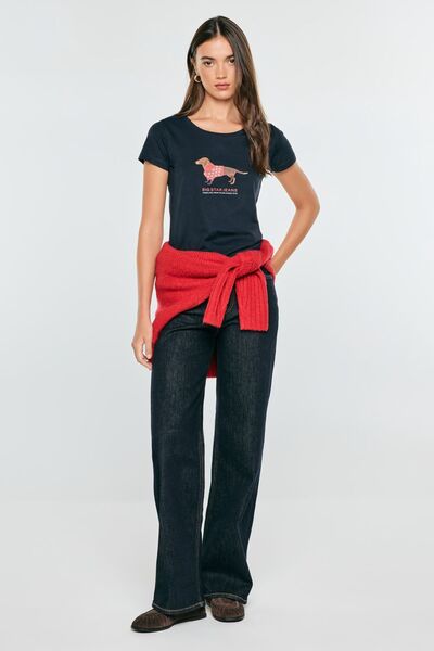 Big Star Tricou de damă bleumarin cu motiv de Crăciun Madisona 403 S