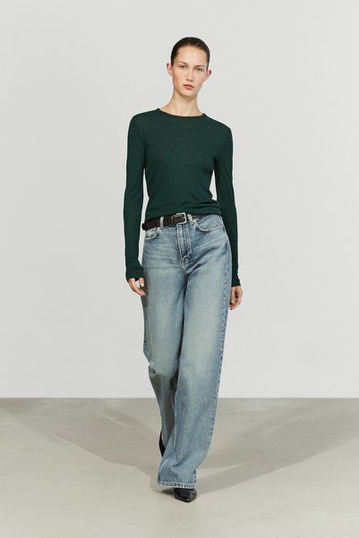 Massimo Dutti Yünlü uzun kollu triko t-shirt