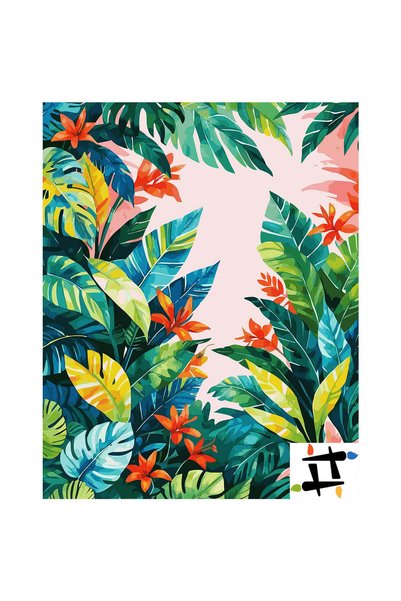 Painting-numbers Set pictura pe numere Paradisul Tropical 6701, panza pe rama...