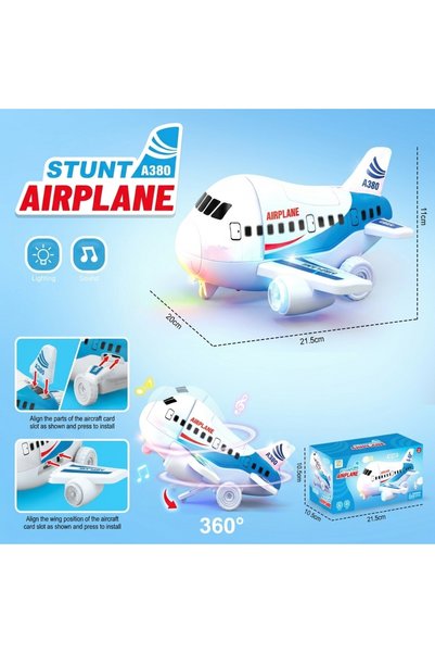 OEM Играчка летяща машина, бяла и синя, с крила и опашка, които се сглобяват.