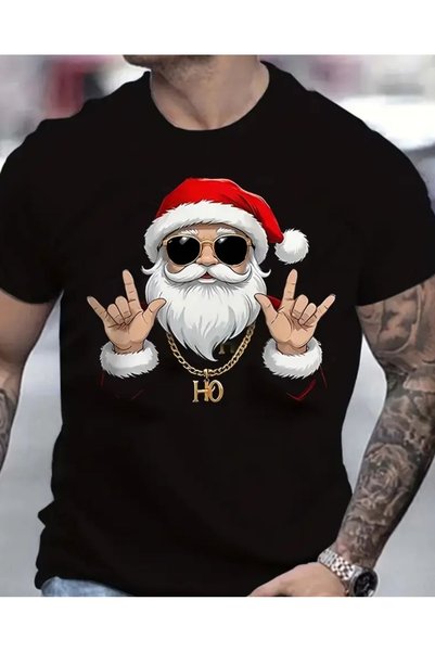 barsdepo New Year's-Themed Christmas-Printed T-Shirt, 100% Cotton (Comes with...