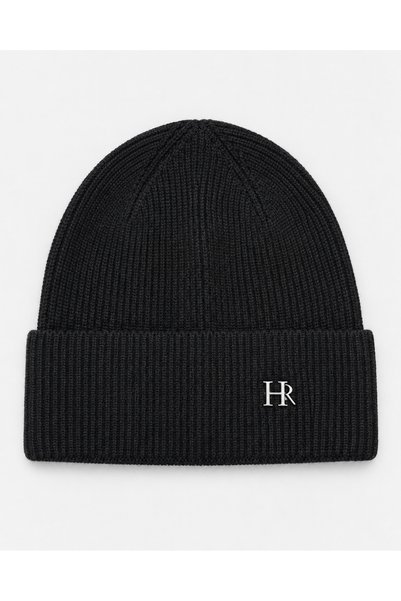 PIECE SIGNATURE Unisex Winter Beanie with Metal Monogram Logo, Corded Fabric,...