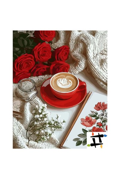 Painting-numbers Set pictura pe numere Scena Romantica 6504, panza pe rama le...