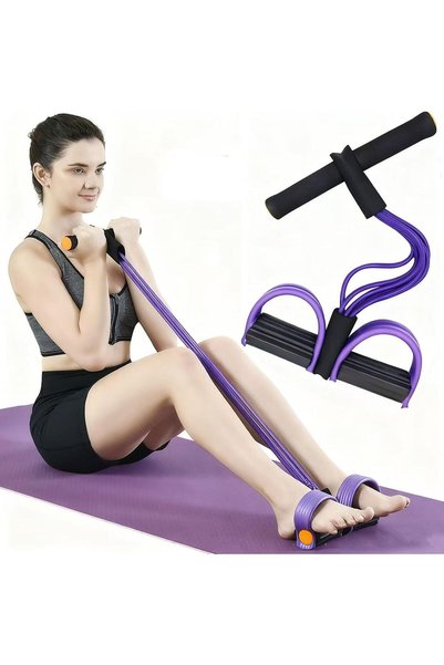 Generic شريط مقاومة مع مقبض دواسة، 6 أنابيب مرنة من اللاتكس الطبيعي، حبل سحب ...