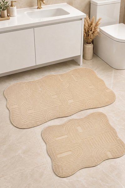 Decomia Home Plush, Soft-Textured, Non-Slip Sole Puffy 2-Piece Bath Mat Set, ...