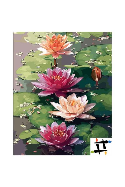 Painting-numbers Set pictura pe numere Oglinda apei 6607, panza pe rama lemn,...