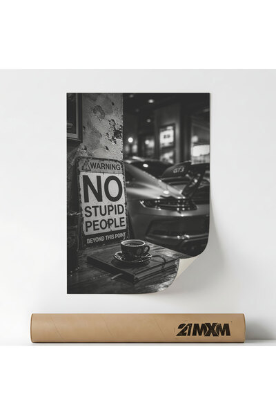 21mxm Poster Decorativ Tematică Urban & Humor - 'No Stupid People', Material ...