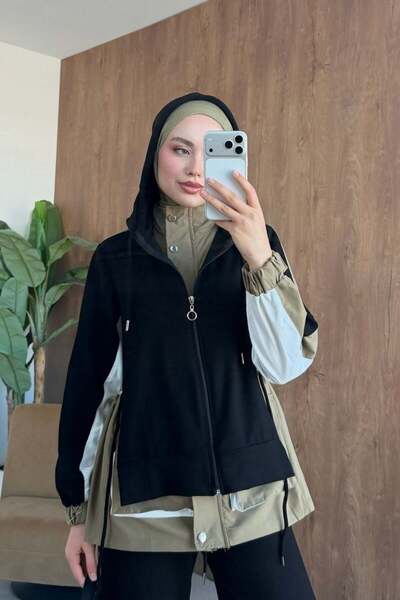 Şule Giyim Self Garnili Suit Khaki