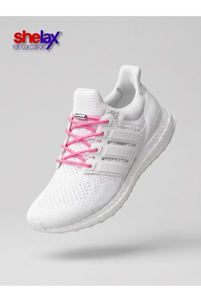 SHELAX Smart Shoe Laces with Round Metal Caps and Lock - Mottled Pink