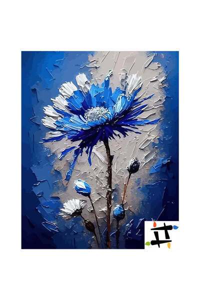 Painting-numbers Set pictura pe numere Albastrele 6475, panza pe rama lemn, 4...