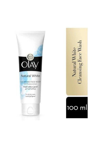 OLAY غسول للوجه طبيعي، لون أبيض - 100 جرام.