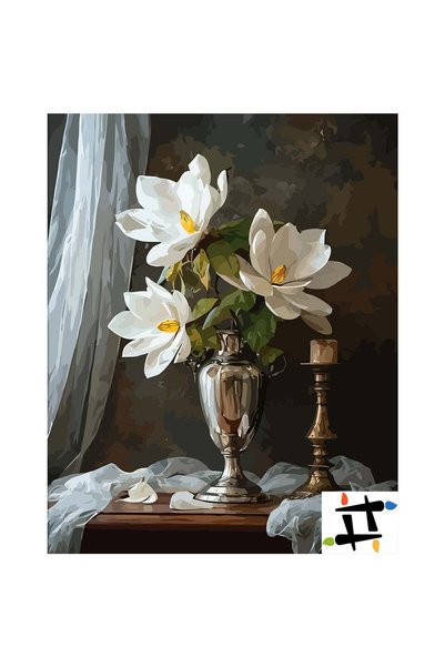 Painting-numbers Set pictura pe numere Inima de Aur a Magnoliei 6572, panza p...