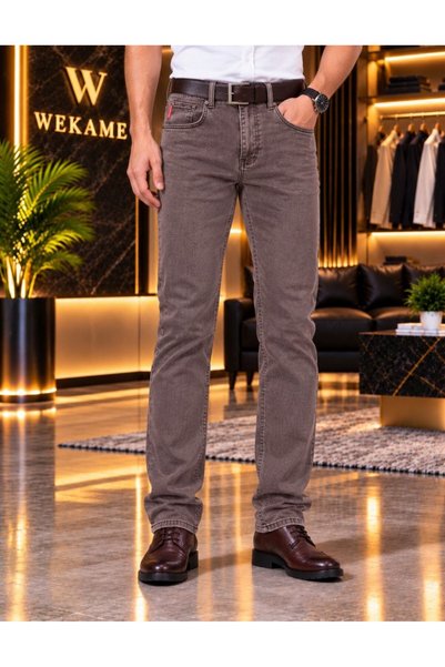 WKM Men's Regular Fit Relaxed-Fit Denim Pants