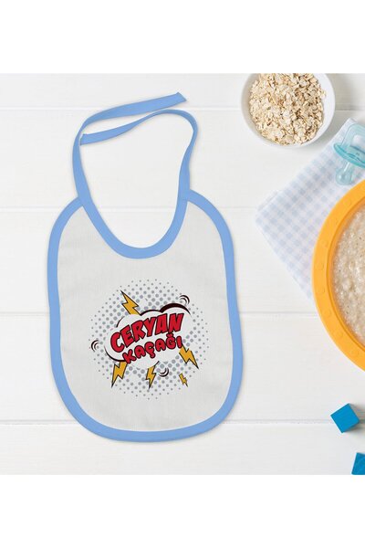Bk Gift BK Kids Blue Baby Bib with Electric Leak Design - 1