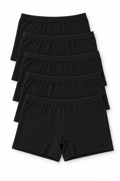 REN Set de lenjerie intimă de damă, 5 bucăți, chiloți boxer negri din modal, ...