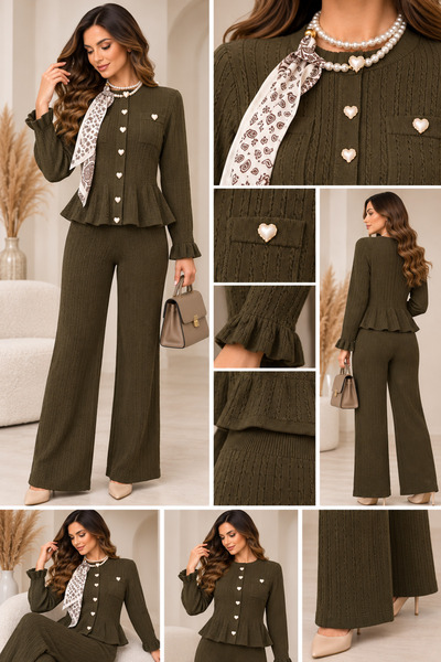 Generic Brand Compleu damă tricotat cu pantaloni largi | Mira Style