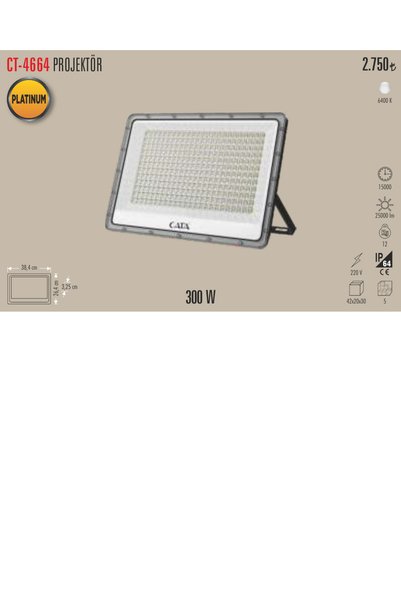 Cata ct-4664 300w led projetör 1 adet beyaz ışık