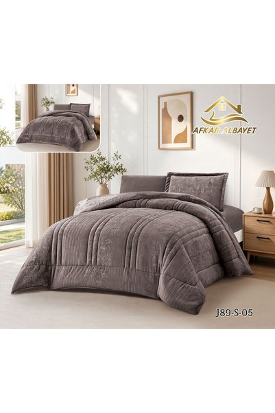 Afkar Albayet Luxury 4-Piece Double-Sided Fur Duvet Cover Set