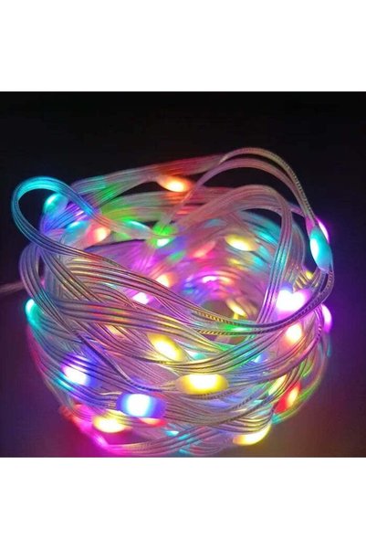 FOXMAG24 Ghirlandă luminoasă LED RGB 10m, 5V CC, rezistentă la apă IP65, tele...