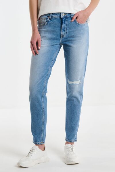 Big Star Blugi de damă cu rupturi căptușite albaștri Maggie 233 W31 L30