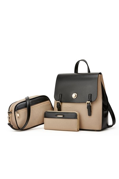 OEM Set de genți pentru femei Celeste – rucsac elegant, 3 piese, negru
